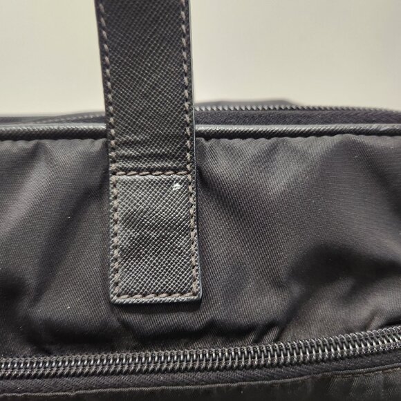 Prada Tessuto Convertible Business Bag VA0611 Black Nylon/Saffiano Leather Trim - Picture 14 of 16